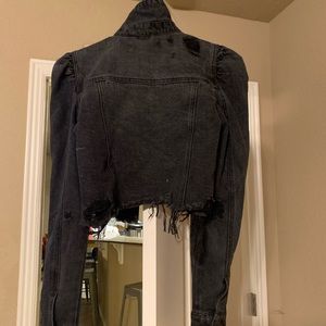 Black Cropped Denim Jacket
